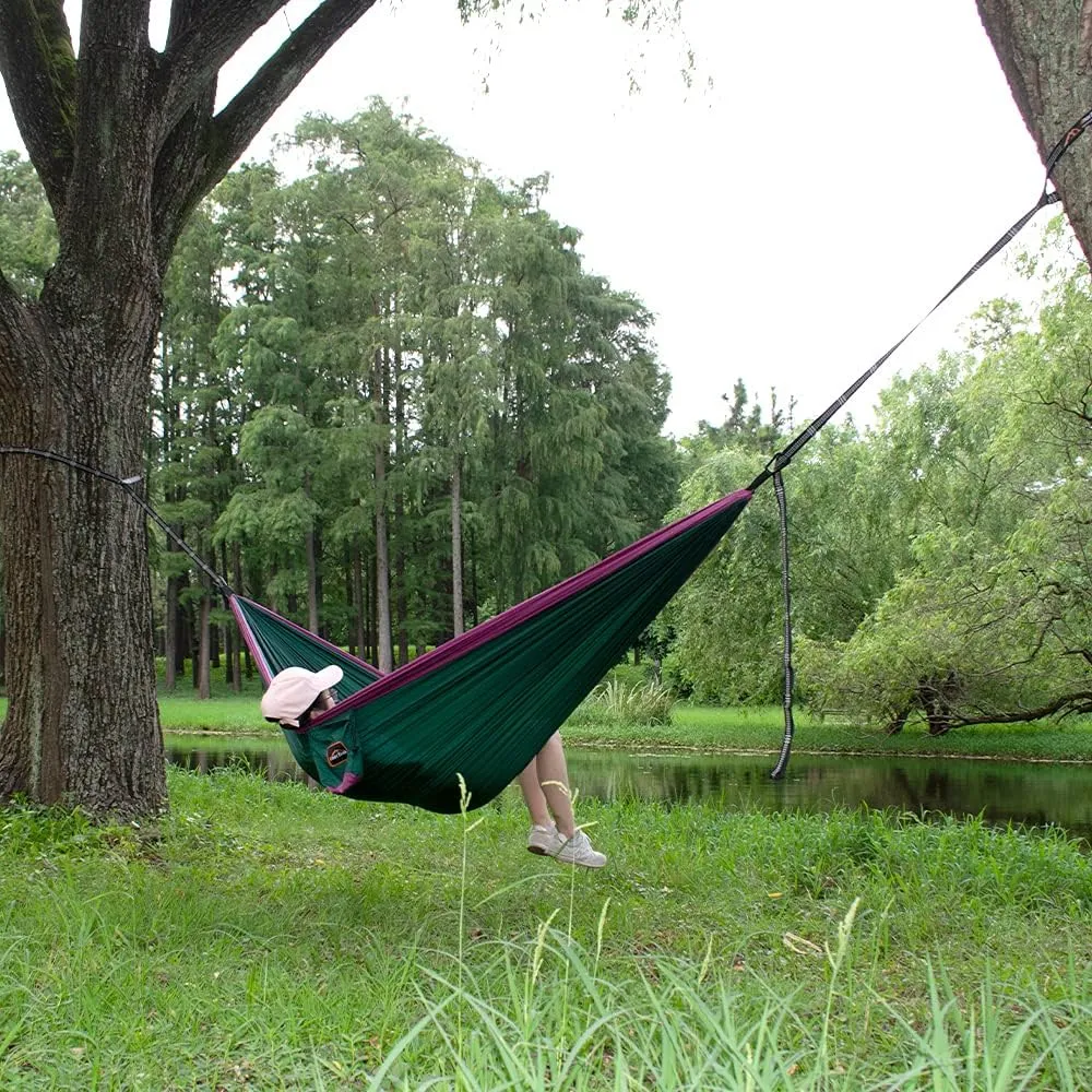 Camping Hammock, Super Lightweight Portable Parachute Hammock with Two Tree Straps Single or Double Nylon Travel Tree Hammocks for Camping Backpacking Hiking