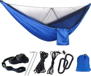 Camping Hammock with Mosquito Nets Outdoor Tourist Hanging Hammocks Portable Parachute Nylon Hiking Hammock for Backpacking Hiking Travel