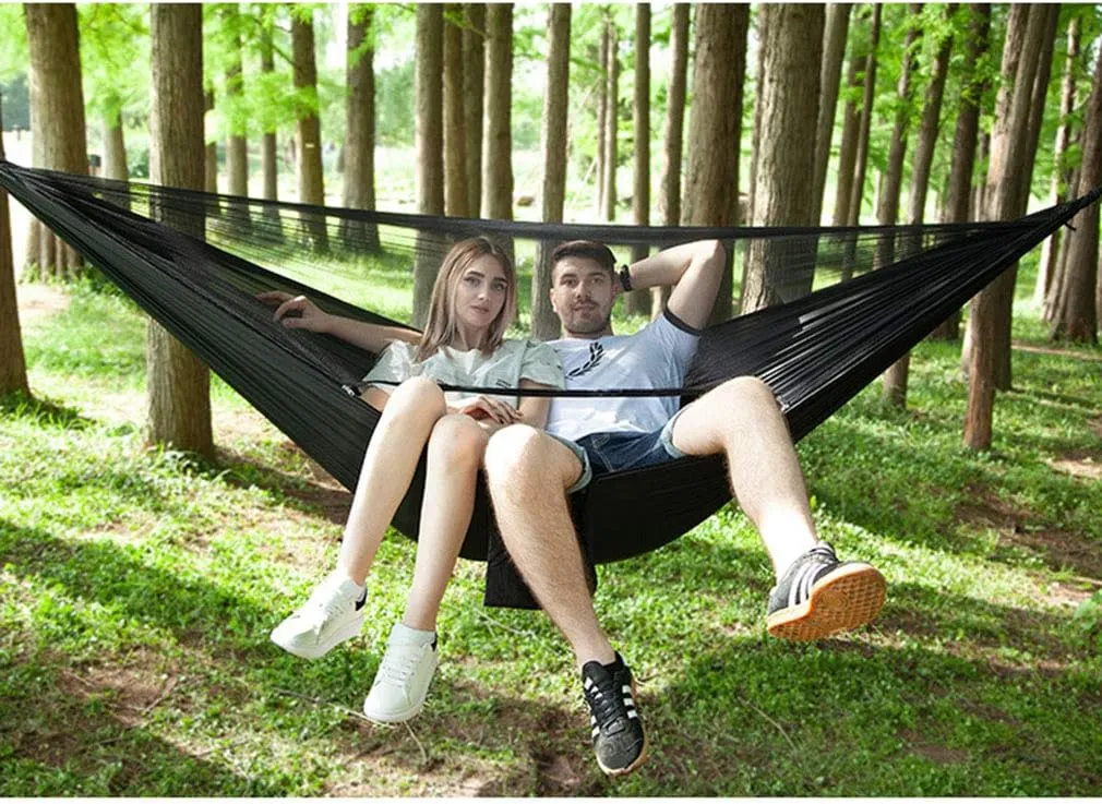 Camping Hammock with Mosquito Nets Outdoor Tourist Hanging Hammocks Portable Parachute Nylon Hiking Hammock for Backpacking Hiking Travel