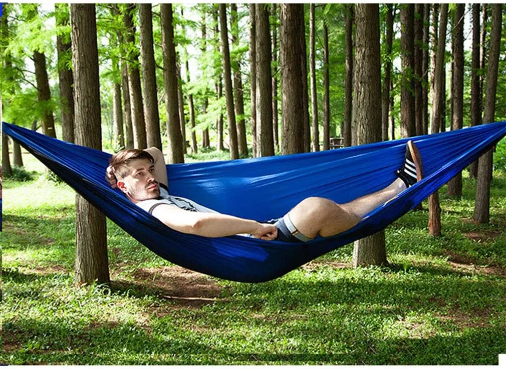 Camping Hammock with Mosquito Nets Outdoor Tourist Hanging Hammocks Portable Parachute Nylon Hiking Hammock for Backpacking Hiking Travel