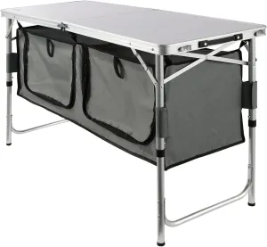 Camping Kitchen Table, Quick Set-up Folding Camping Table, 3 Adjustable Heights, MDF Camping Table, Ideal for Outdoor Picnics, BBQs, Camping, RV Traveling