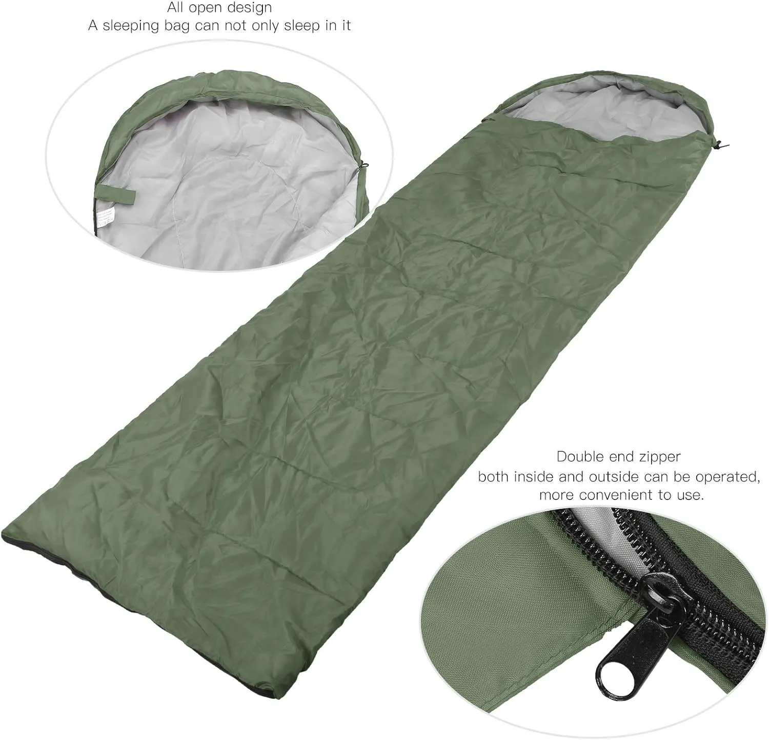 Camping Sleeping Bag, Three Seasons Constant Temperature Sleeping Bag, Portable Adult Outdoor Envelope Sleeping Bag with Storage Bag