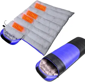 Camping Sleeping Bag,Heated Sleeping Bag 3-4 Season Warm/Cool Weather,JoyFishing Fall Lightweight Waterproof Sleeping Bags for Adults Kids,Outdoors Camping Bed Traveling Gear Equipment