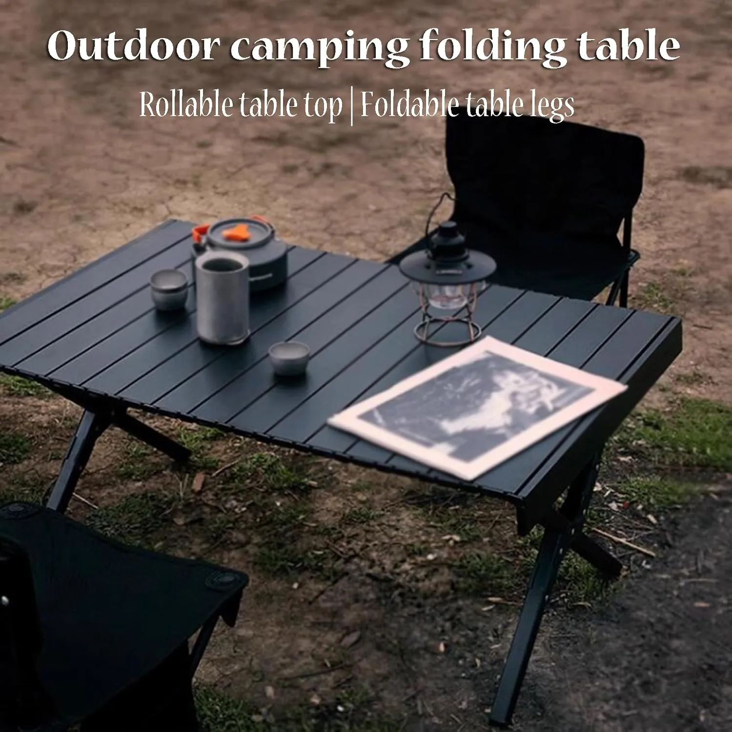 Camping Table Camping Folding Table Foldable Picnic Table Portable Roll Up Desktop Easy to Assembly for Indoor & Outdoor