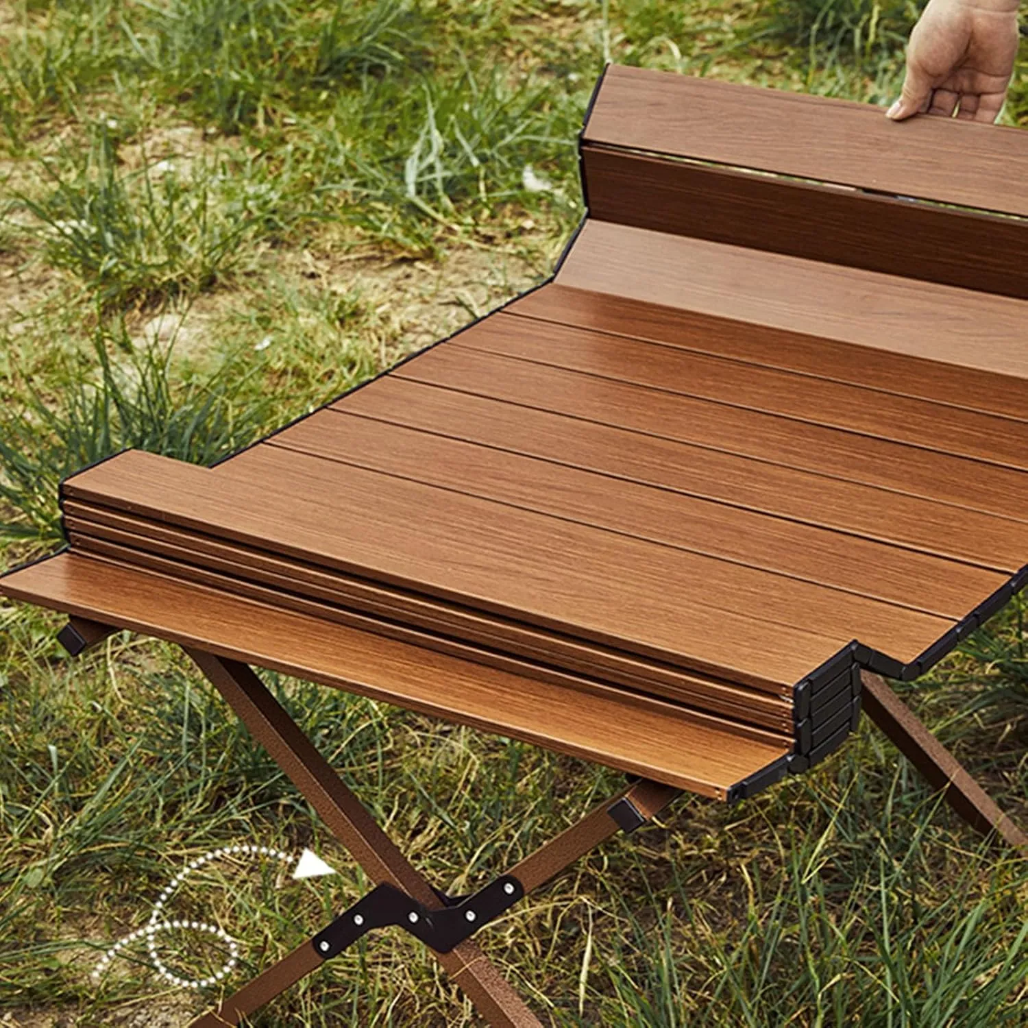 Camping Table Roll Up Table Lightweight, 4 Person Portable Table with Carry Bag for Outdoor BBQ Picnic Gathering(B,60x60x45cm)