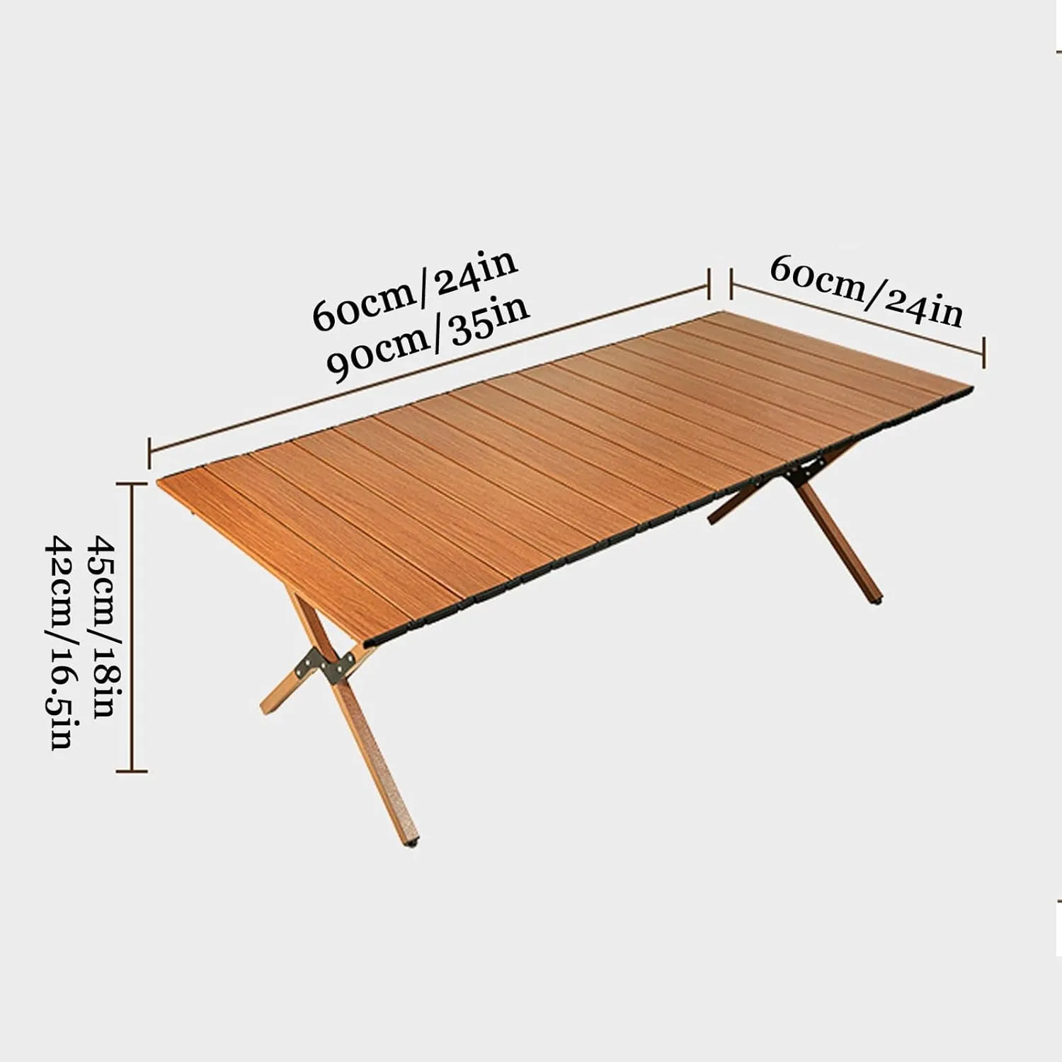 Camping Table Roll Up Table Lightweight, 4 Person Portable Table with Carry Bag for Outdoor BBQ Picnic Gathering(B,60x60x45cm)