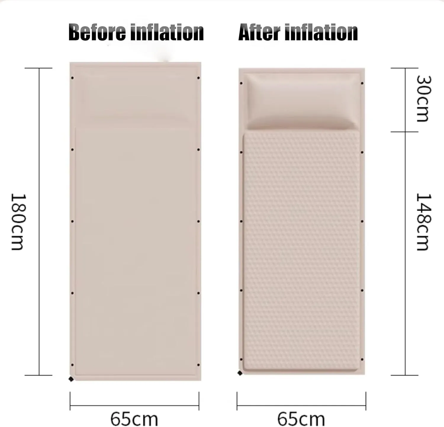 Car Air Mattress Foldable for Audi RS4 B8 Avant Quattro RS 4 2012-2016, Back Seat Camping Bed Breathable Airbed Auto-Inflation Without Air Pump SUV Portable Sleeping Pad,Beige Single