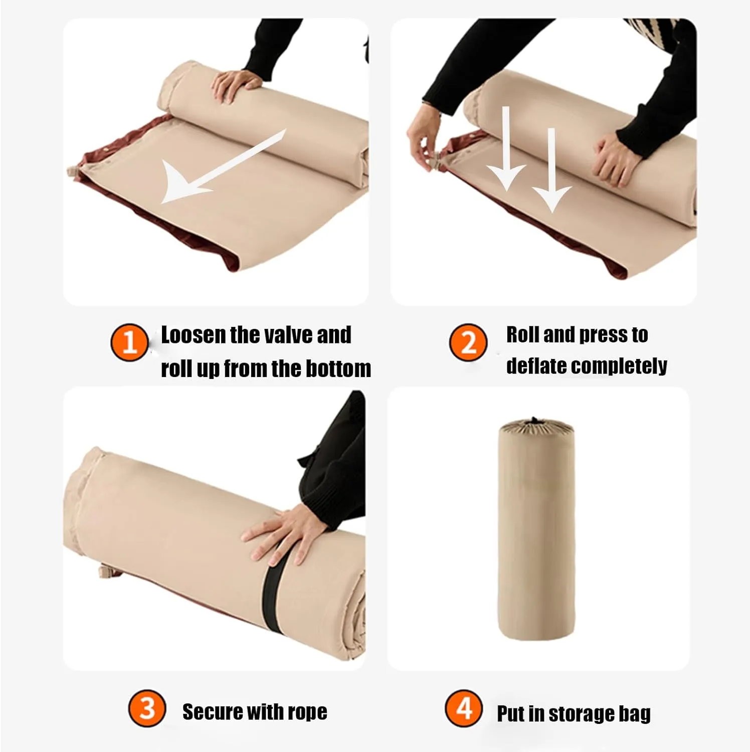Car Air Mattress Foldable for Audi S4 B7 Avant Wagon 8ED 2004-2009, Back Seat Camping Bed Breathable Airbed Auto-Inflation Without Air Pump SUV Portable Sleeping Pad,Beige Single