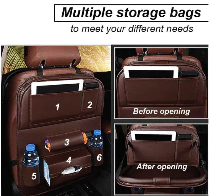 Car Seat Organizer with Foldable Table