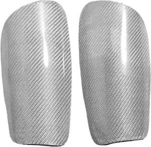 Carbon Fiber Soccer Shin Guards, Shock Absorption Lightweight Shin Pads with Ergonomic Design Neoprene Material Protective Equipment Storage Bag Included for Kids Football Games