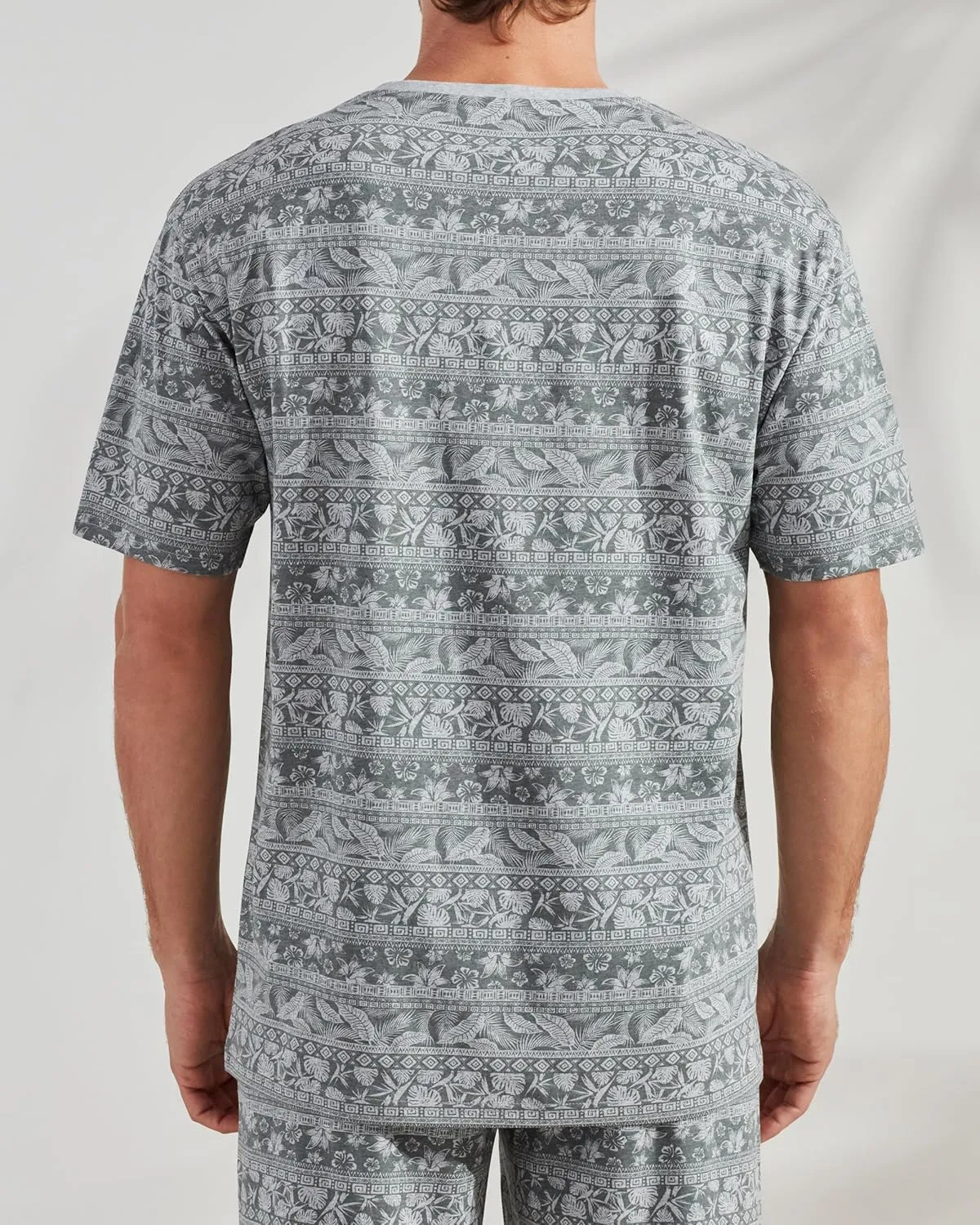 CARIBBEAN JOE Clothing & Accessorie's Men's Shirt, Pajamas Sleep Top with Aztec Print Design, Lightweight and Breathable Pjs