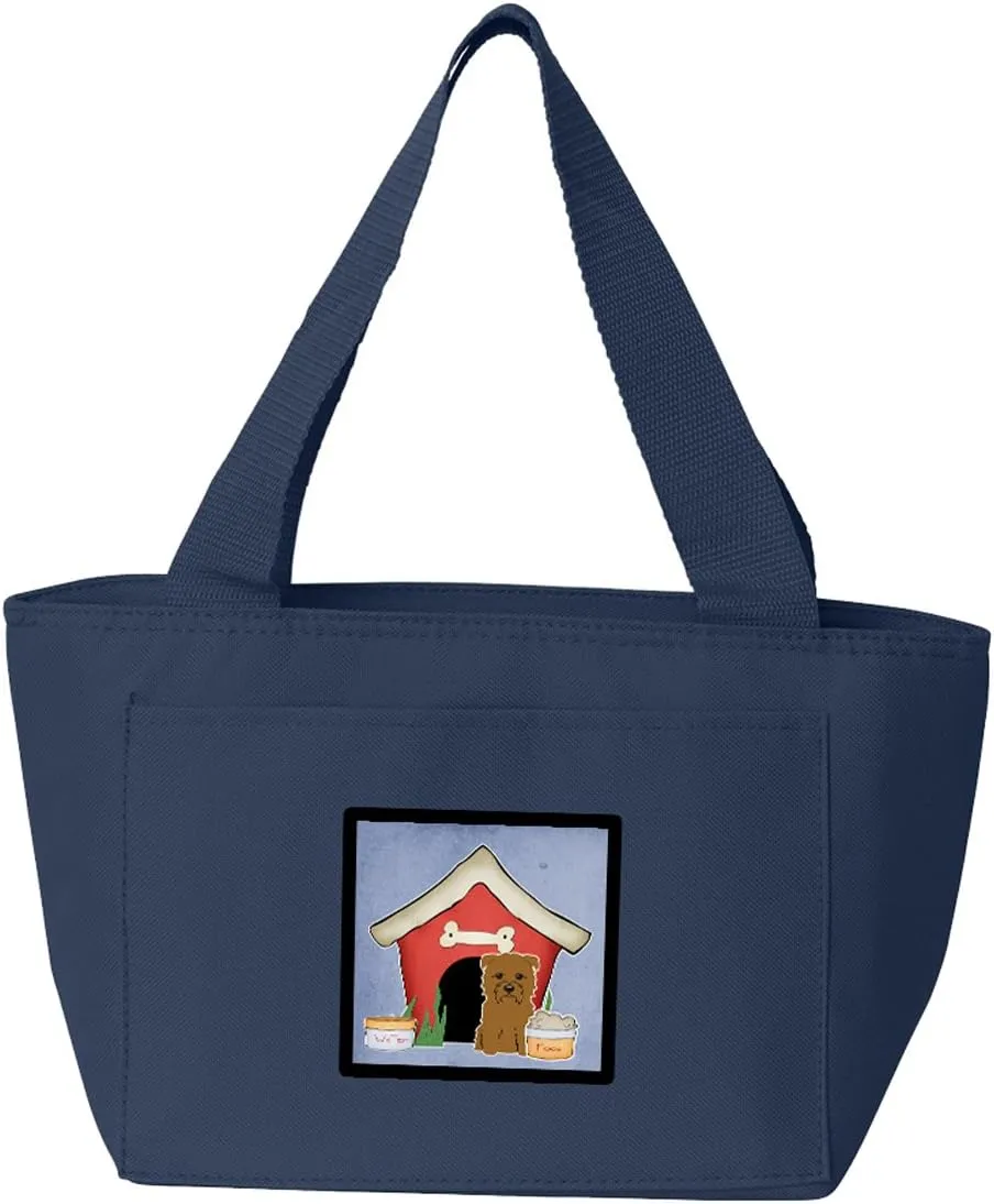 Caroline's Treasures BB2814NA-8808 Dog House Collection Glen of Imal Tan Lunch Bag Insulated Lunch Box Tote Bag for Women Adult Men, Reusable, Large, Navy