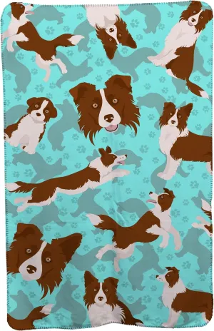 Caroline's Treasures MLM1063TBLT Red Border Collie Soft Travel Blanket with Bag Airplane Blanket, Indoor Outdoor Camping Blanket for Traveling, Picnics, Beach Trips, Concerts