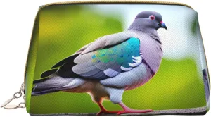 Cartoon Pigeon 3 Leather Toiletry Travel Bag, Compact Makeup Organizer For Women