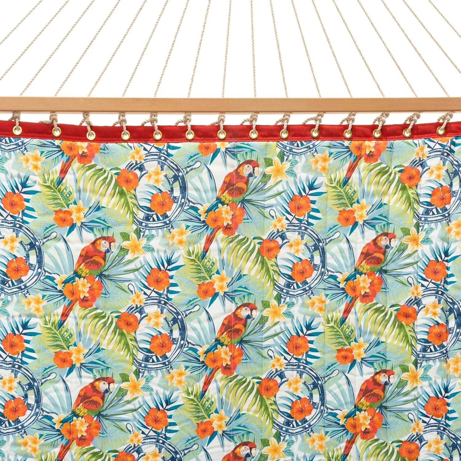 Castaway Living Large Floral Print Polyester Quilted Hammock with Free Extension Chains & Tree Hooks, Designed in The USA, Accommodates Two People with a Weight Limit of 350 lbs.