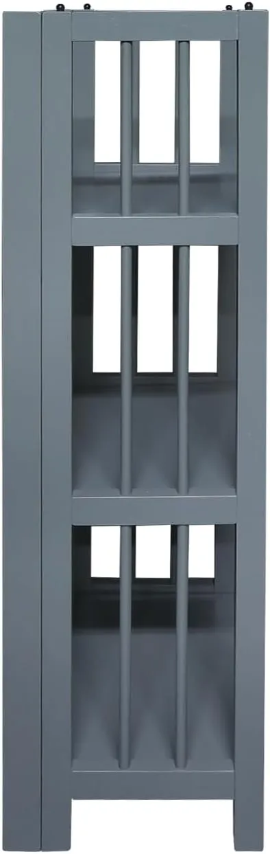 Casual Home 3-Shelf Folding Bookcase, 14" Wide, Slate Gray