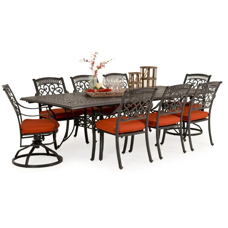 Charleston Outdoor Cast Aluminum 42" x 76" Rectangular Extension Dining Table