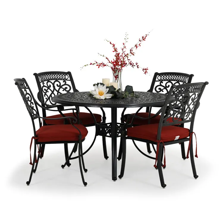Charleston Outdoor Cast Aluminum 5 Piece Dining Set