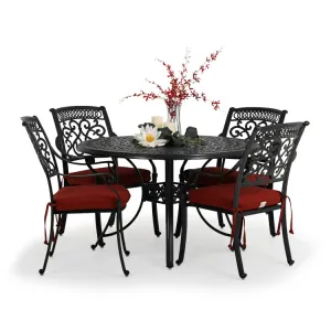 Charleston Outdoor Cast Aluminum 5 Piece Dining Set
