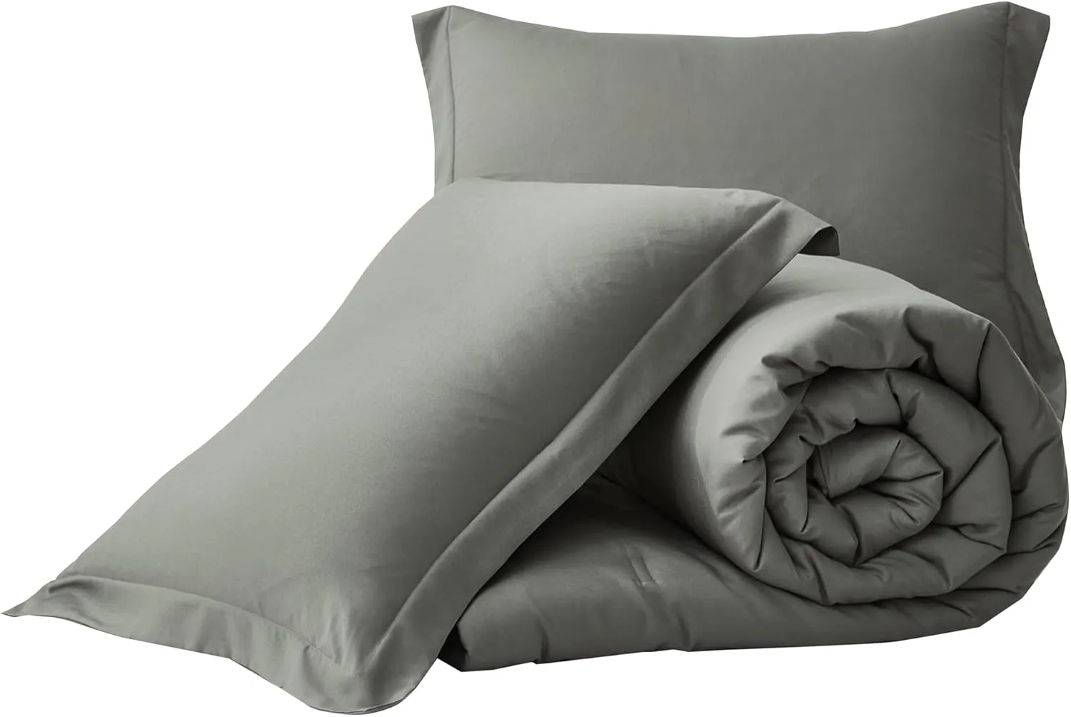 Chezmoi Collection Cliff 3-Piece Lightweight Cooling Comforter Set, Queen- Rayon Derived from Bamboo & Polyester Blended, Soft Breathable Bedding for Hot Sleepers, Dark Gray