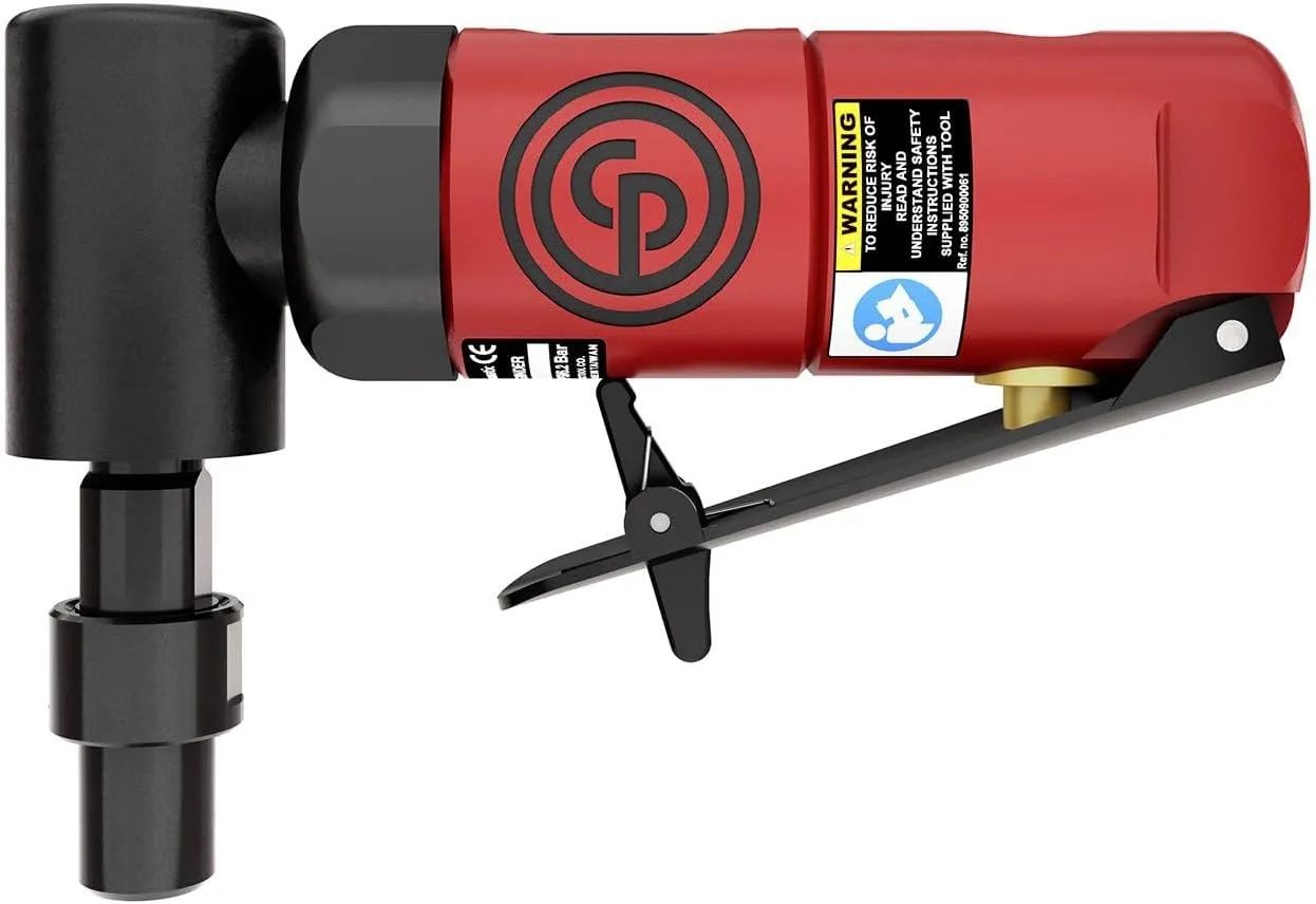 Chicago Pneumatic CP875 Kit - Air Die Grinder Tool, Welder, Woodworking, Automotive Car Detailing, Stainless Steel Polisher, Heavy Duty, Right Angle Grinder, 1/4 Inch (6 mm), 0.3 HP/ 220W - 22500 RPM