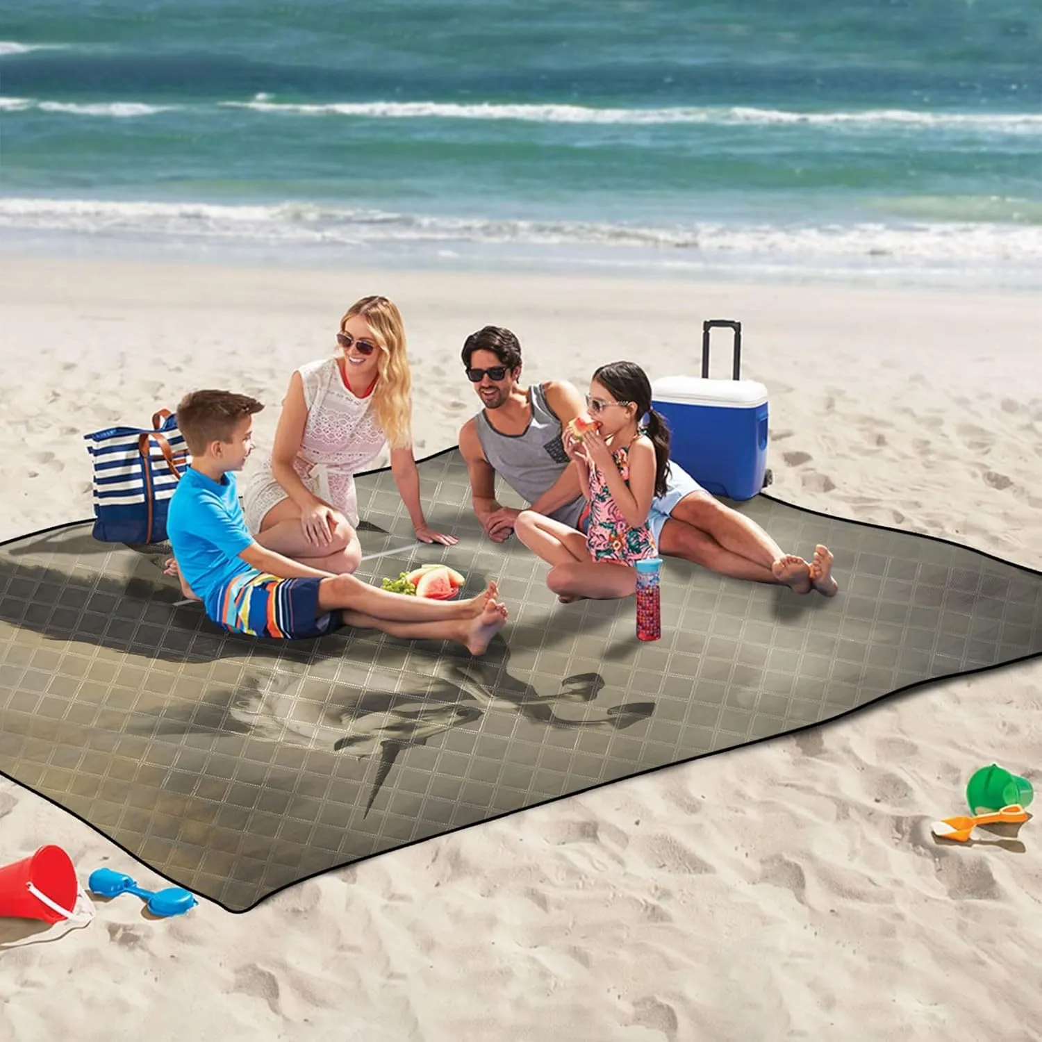 CHIFIGNO Majestic White Pegasus Print Sand Blankets for Beach Sandproof Cute Picnic Blankets Foldable Outdoor Camping Grass Mat 80" x 60"