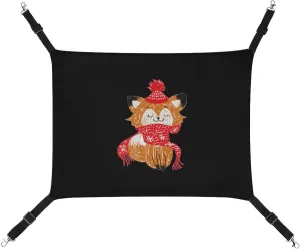 Christmas Cartoon Fox Hanging Cat Bed Soft Breathable Pet Hammock for Cage Pet Sleeper for Kitten Ferret Puppy Rabbit