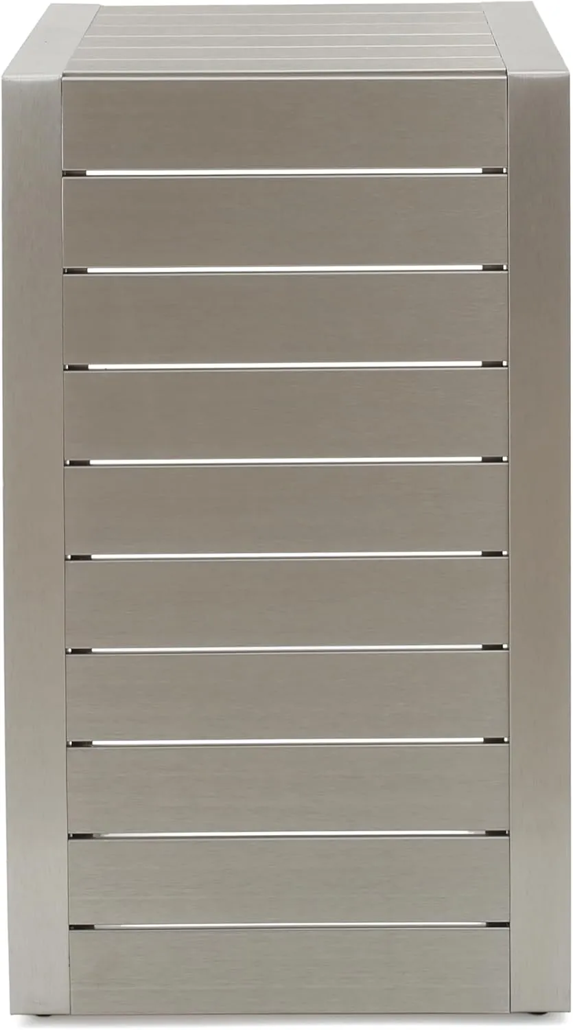 Christopher Knight Home Cape Coral Aluminum C-Shaped End Table, Silver