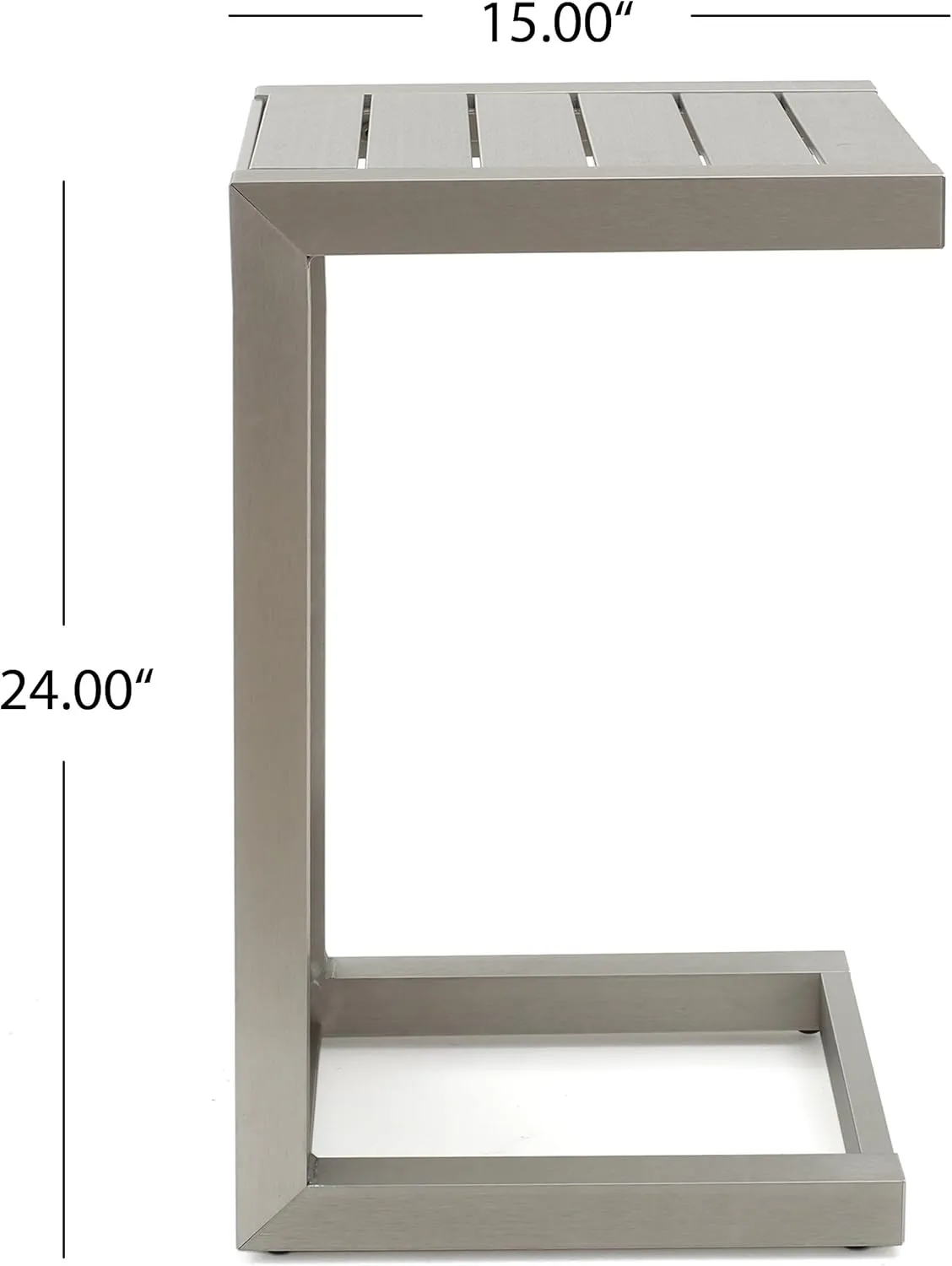 Christopher Knight Home Cape Coral Aluminum C-Shaped End Table, Silver