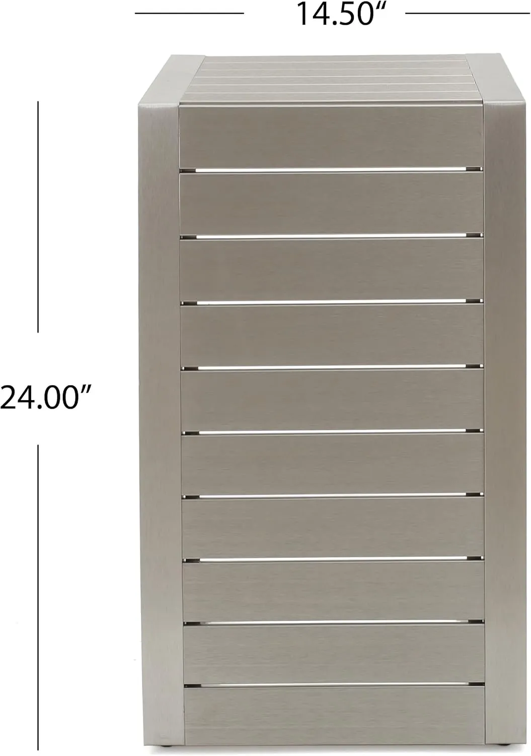 Christopher Knight Home Cape Coral Aluminum C-Shaped End Table, Silver