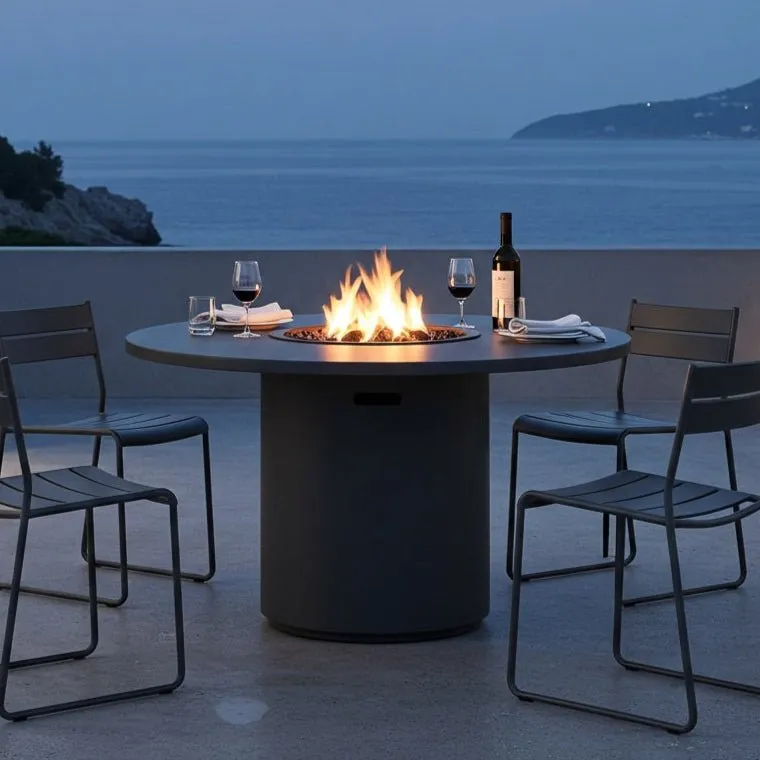 Circa Dining Fire Table (Tabletop) - Aluminum