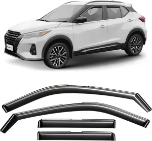 CLIM ART in-Channel Incredibly Durable Rain Guards for Nissan Kicks 2018-2024, Original Window Deflectors, Vent Window Visors, Vent Deflector, 4 pcs. - 619250