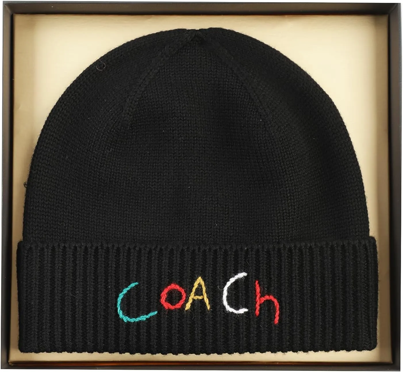 Coach Women's Embroidered Beanie with Gift Box