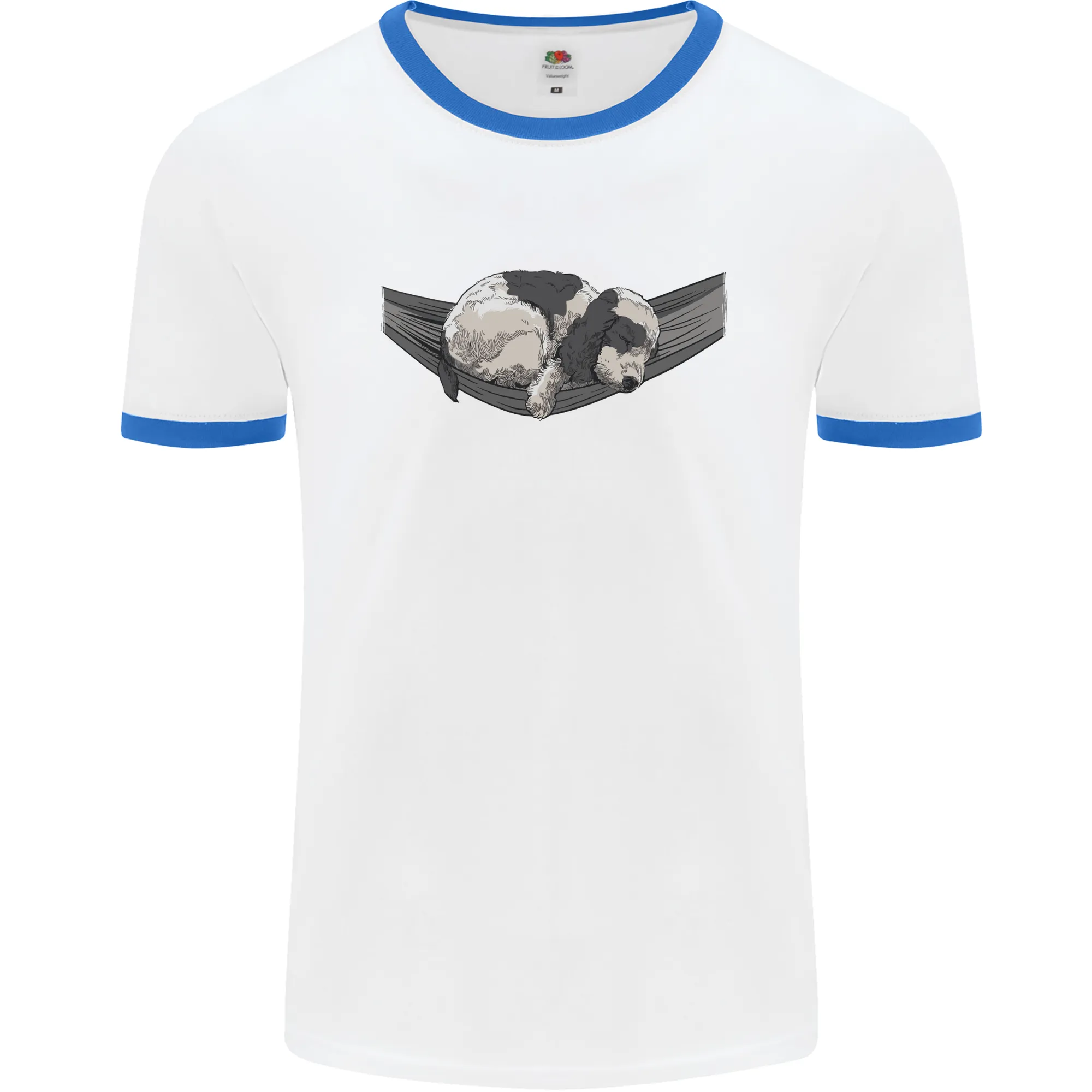 Cocker Spaniel on a Hammock Dog Mens Ringer T-Shirt