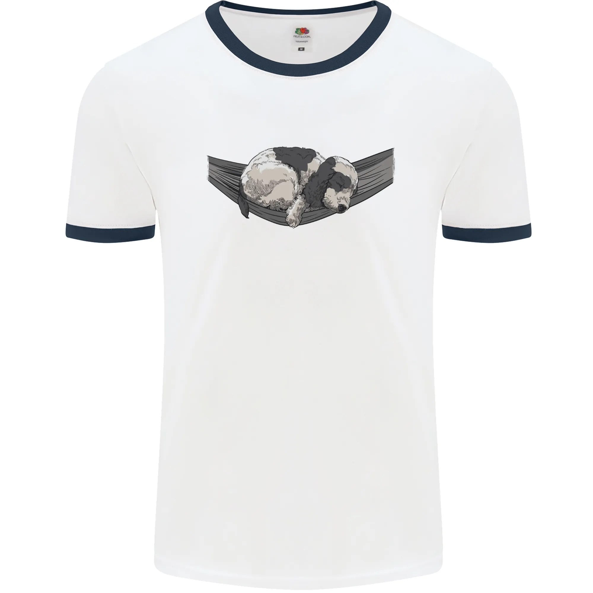 Cocker Spaniel on a Hammock Dog Mens Ringer T-Shirt