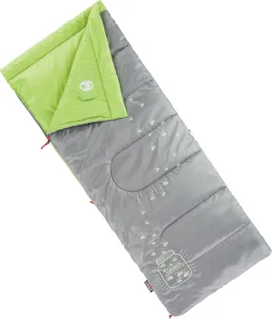 Coleman Kids 45°F Sleeping Bag for Children up to 5ft 5in Tall, Lightweight & Warm Sleep Sack for Indoor/Outdoor Use, Machine Washable