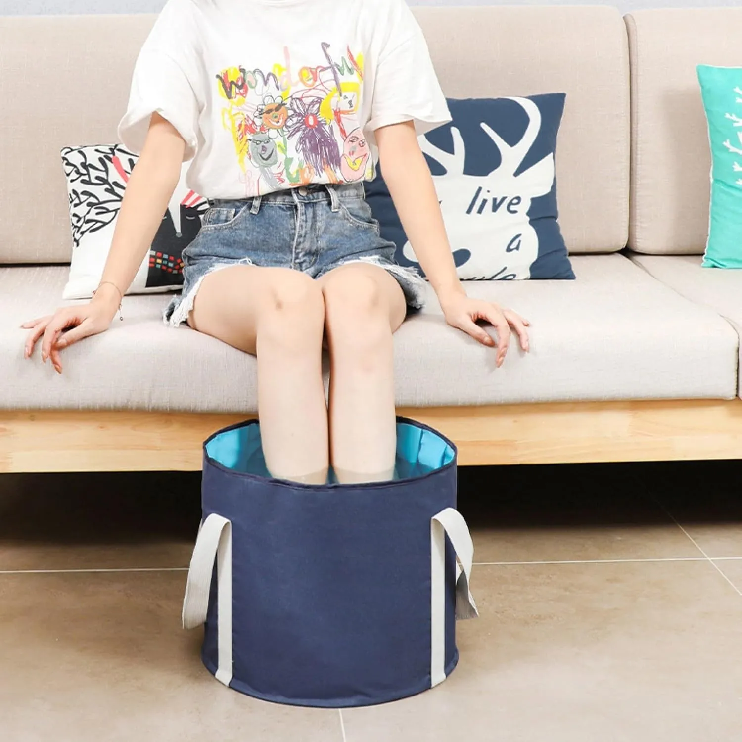 Collapsible Foot Bath Basin,Portable Foot Bath Tub,Foot Soak Tub,Folding Foot Tub,Waterproof PVC Insulated Foot Bath Bag,Pedicure Foot Spa Bucket