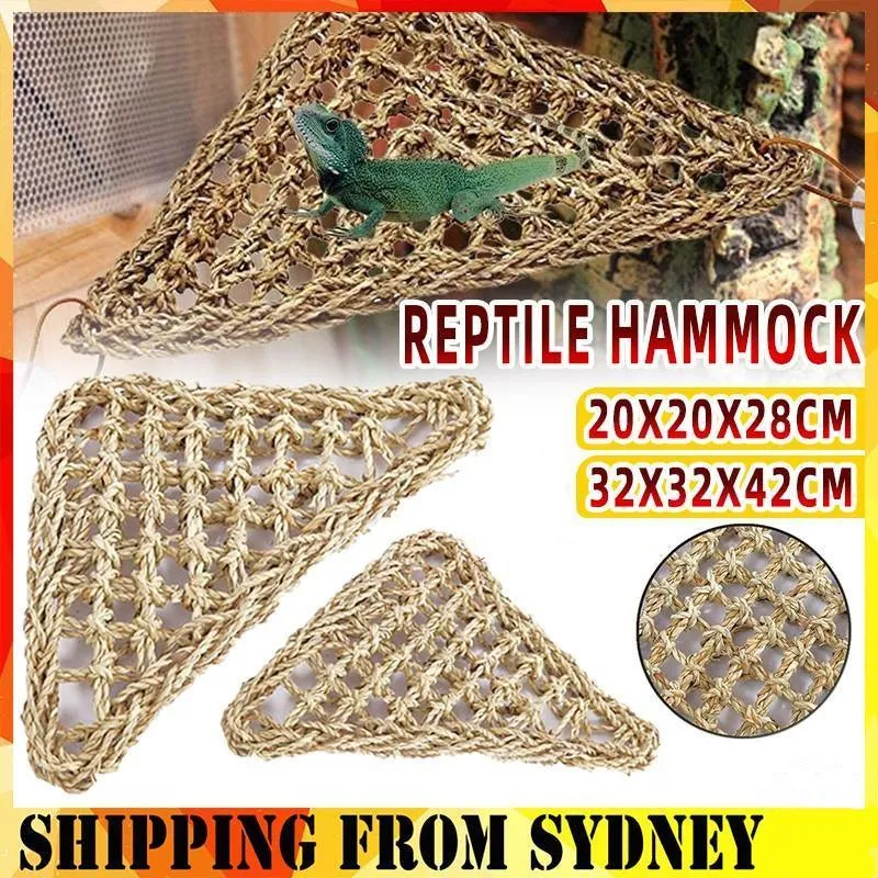 Comfortable and Natural Straw Reptile Bed Hammock for Basking and Relaxation