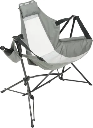 Comfortable and Sturdy Folding Hammock Chair for Camping and Outdoor Use, Adjustable Recline, Portable, Grey