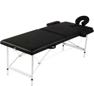 Comfortable Black Foldable Massage Table for Shiatsu and Reiki, Adjustable Height, Durable Foam Cushion, Convenient Storage