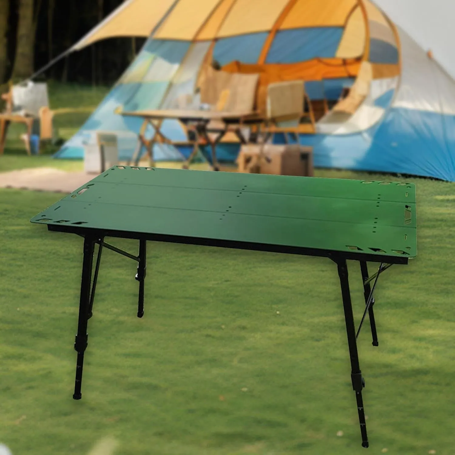 Compact Folding Table for Outdoor Adventures - Adjustable Height and Portable, Black