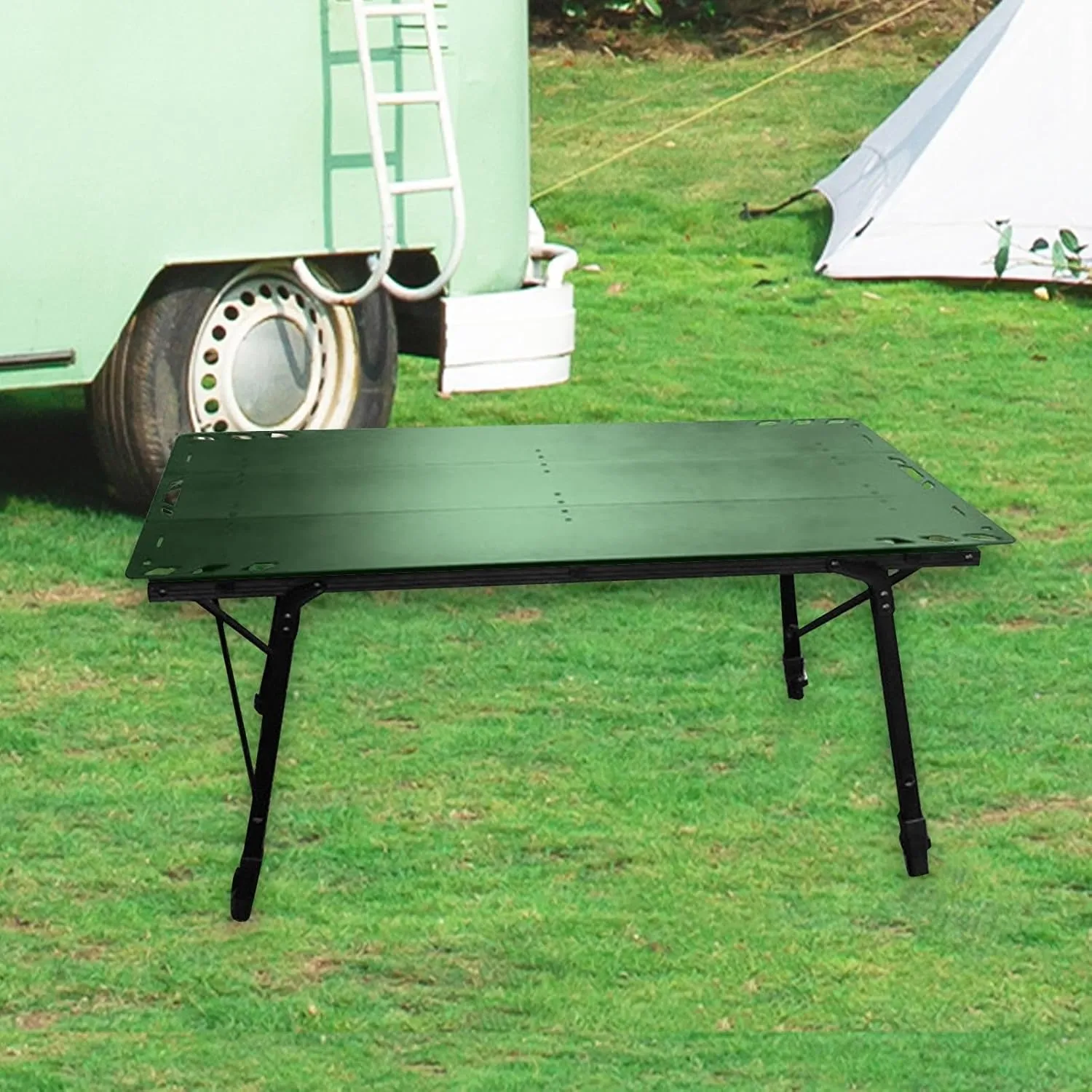 Compact Folding Table for Outdoor Adventures - Adjustable Height and Portable, Black