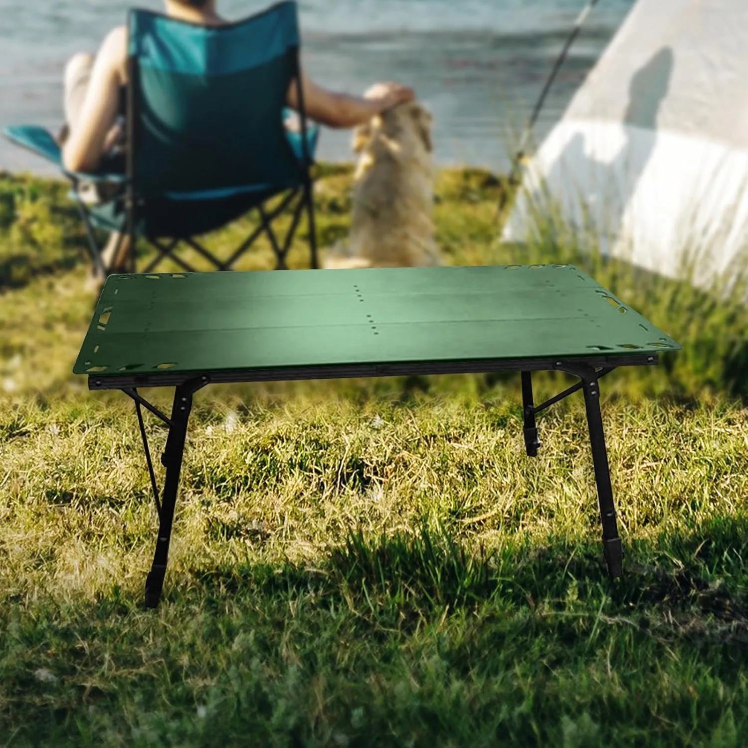 Compact Folding Table for Outdoor Adventures - Adjustable Height and Portable, Black
