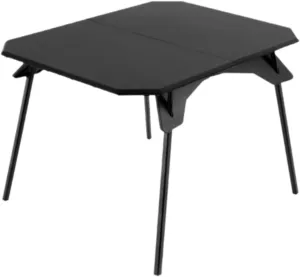 Compact Folding Table for Travel and Outdoor Use with Height Adjustment, Black