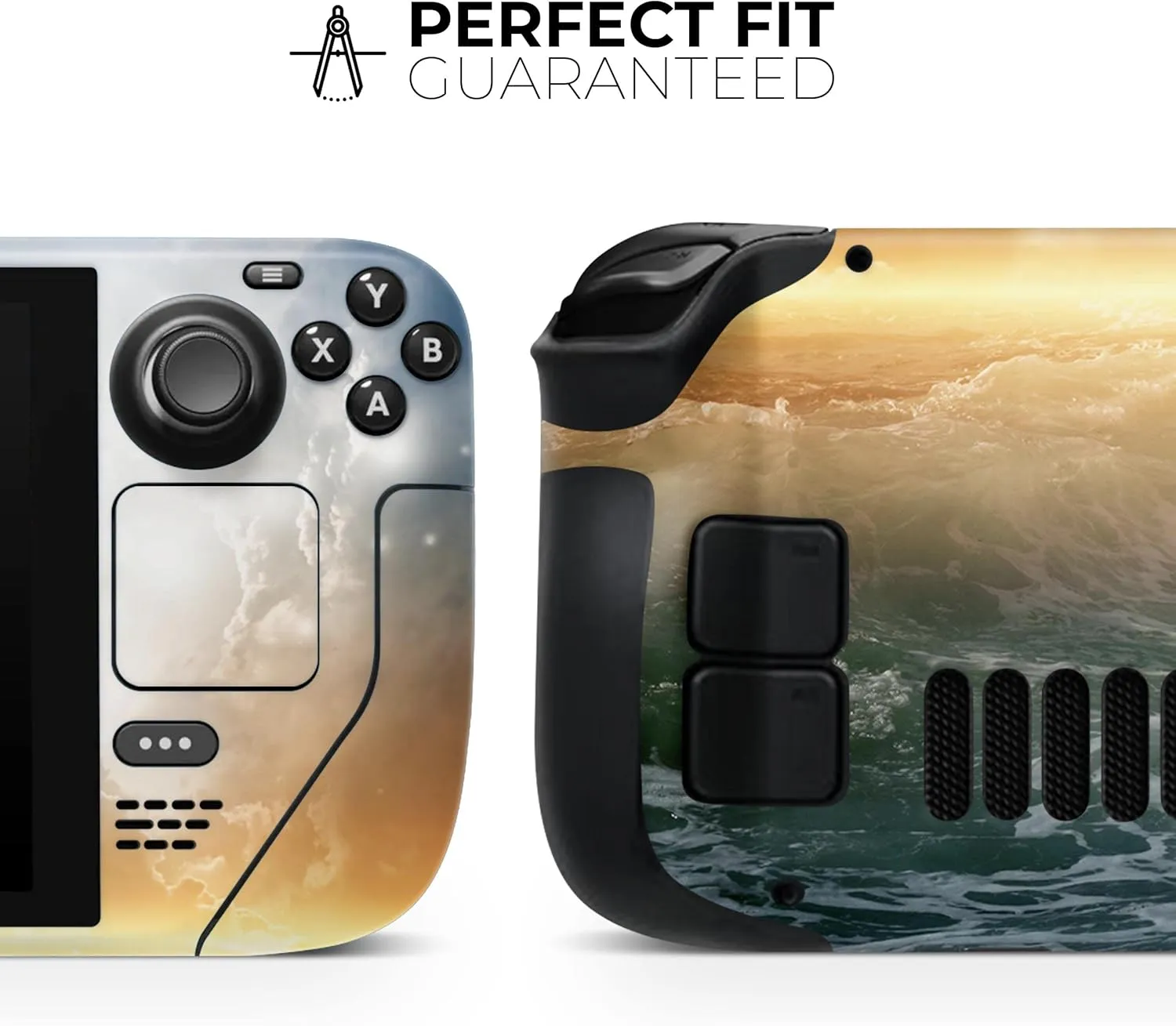 Compatible with Steam Deck - PC Skin Decal Protective Scratch Resistant Vinyl Wrap Gaming Cover - Majestic Sky on Crashing Waves
