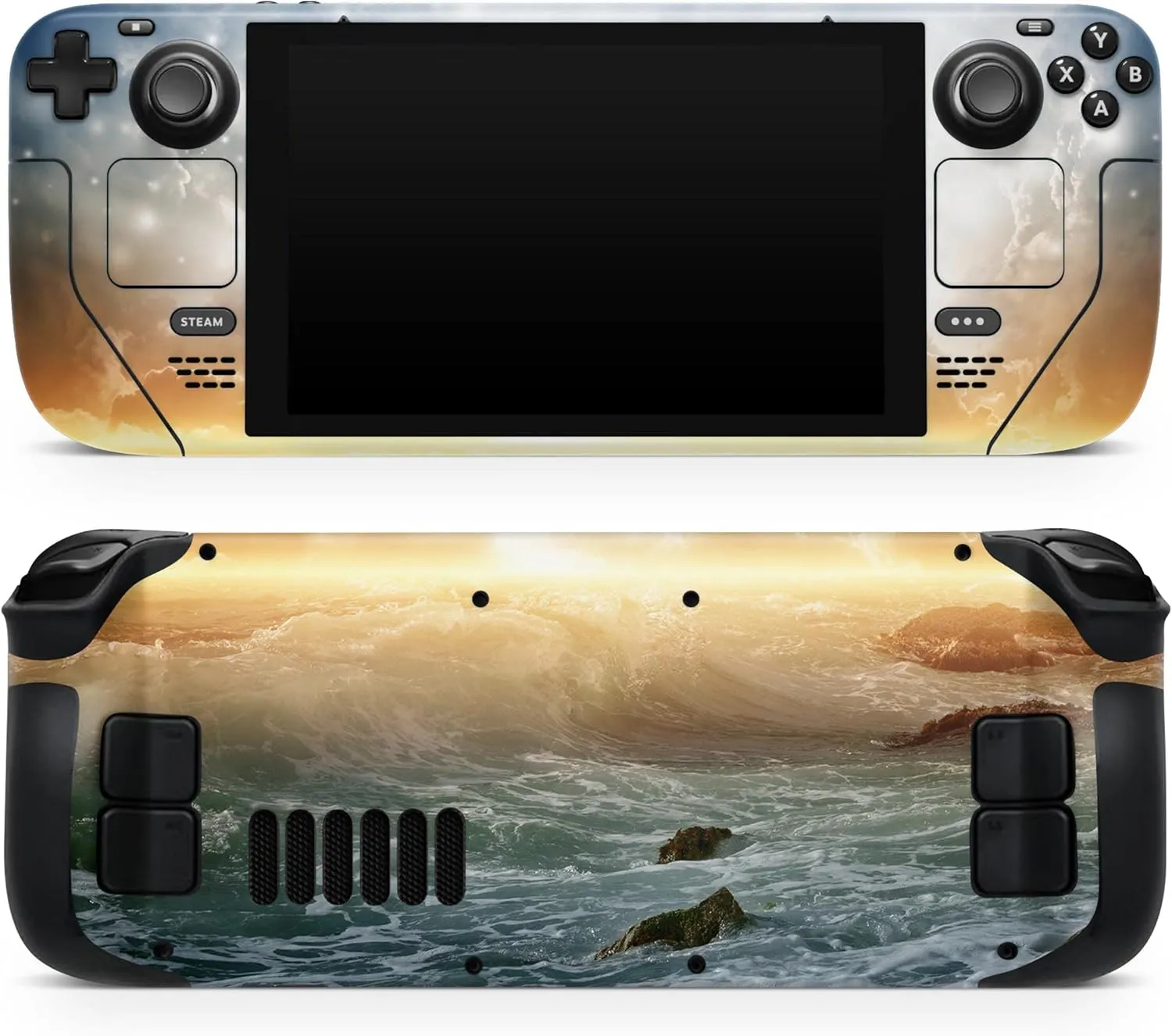 Compatible with Steam Deck - Skin Decal Protective Scratch-Resistant Removable Vinyl Wrap Cover - Majestic Sky on Crashing Waves