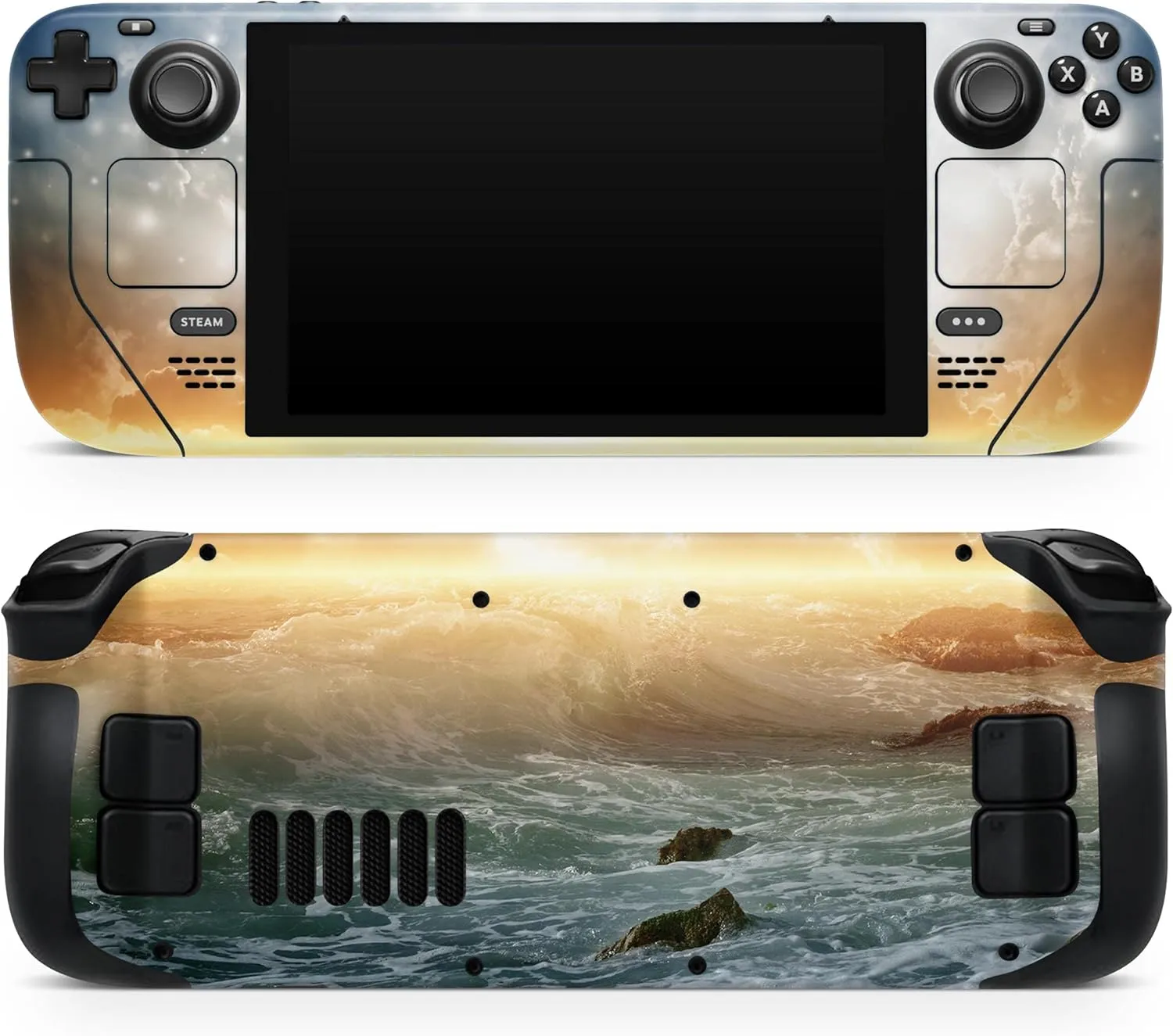 Compatible with Steam Deck - Skin Decal Protective Scratch-Resistant Removable Vinyl Wrap Cover - Majestic Sky on Crashing Waves