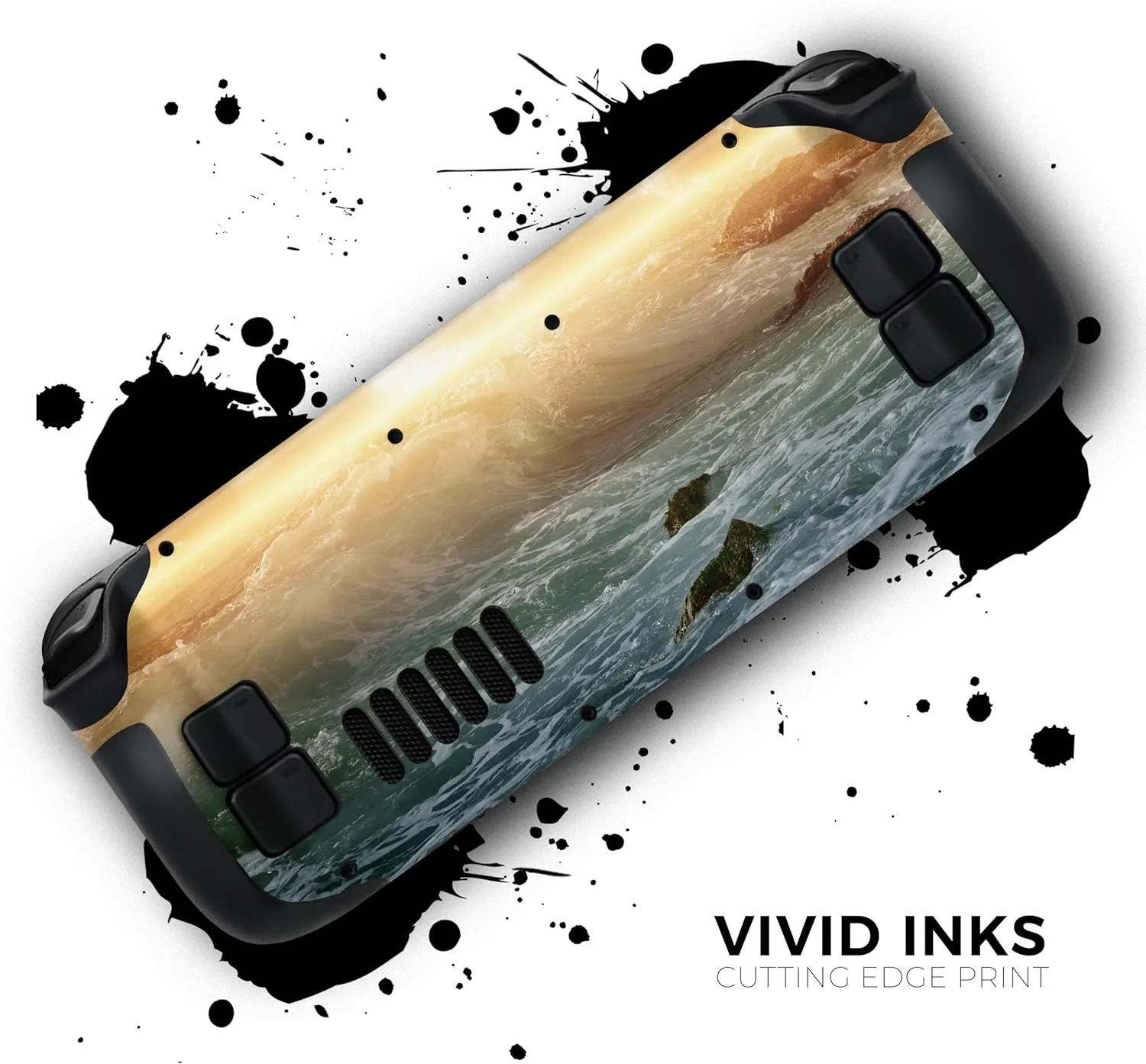 Compatible with Steam Deck - Skin Decal Protective Scratch-Resistant Removable Vinyl Wrap Cover - Majestic Sky on Crashing Waves