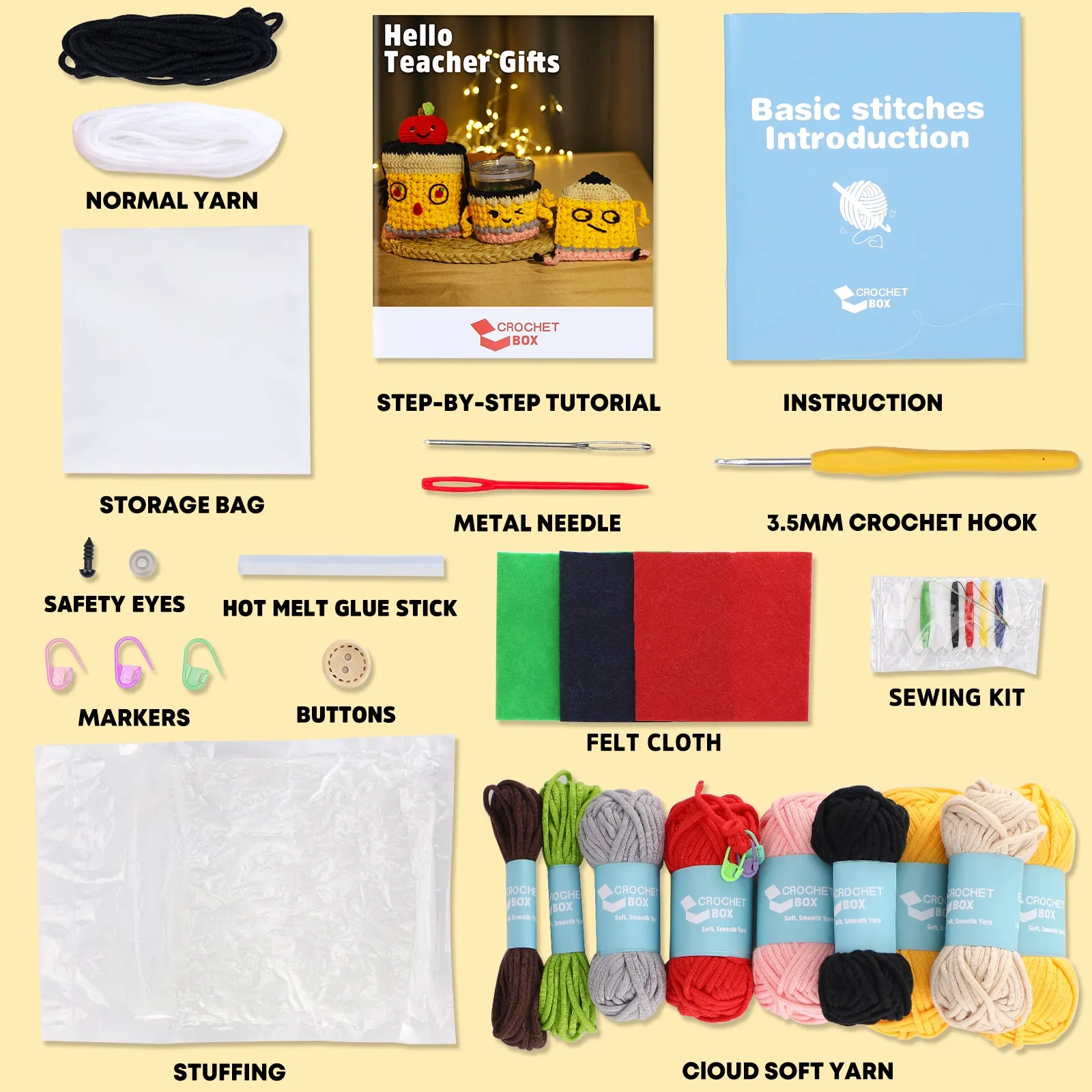 Complete Crochet Kit for Beginners—— Coaster