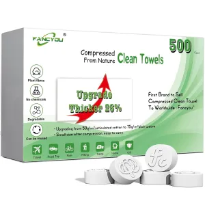 Compressed Disposable Face Towel Kit, Thicken Facial Cleansing Cloths Towelettes,Compact Portable Wash Cotton Wipes Tablets Coin Tissues for Beauty Salon Personal Care Travel(500 PCS White)